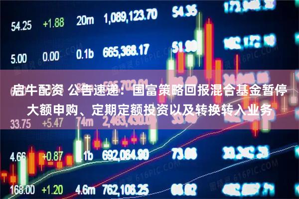 启牛配资 公告速递：国富策略回报混合基金暂停大额申购、定期定额投资以及转换转入业务
